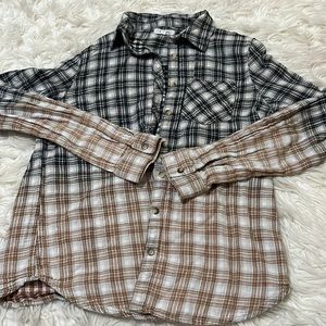 Black and amber flannel